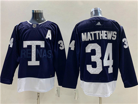 Toronto Maple Leafs #34 Auston Matthews Navy 2022 Heritage Classic Jersey