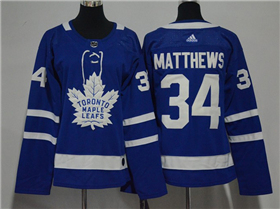 Toronto Maple Leafs #34 Auston Matthews Women's Blue Jersey