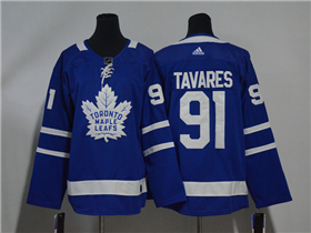 Toronto Maple Leafs #91 John Tavares Women's Blue Jersey