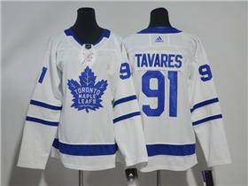 Toronto Maple Leafs #91 John Tavares Women's White Jersey