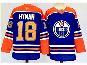 Edmonton Oilers #18 Zach Hyman 2024 Royal Blue Jersey