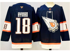 Edmonton Oilers #18 Zach Hyman Navy Reverse Retro 2.0 Jersey