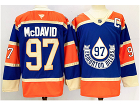 Edmonton Oilers #97 Connor McDavid Royal Blue Heritage Classic Jersey