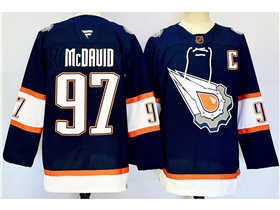 Edmonton Oilers #97 Connor McDavid Navy Reverse Retro 2.0 Jersey