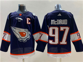 Edmonton Oilers #97 Connor McDavid Navy Reverse Retro 2.0 Jersey