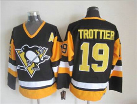 Pittsburgh Penguins #19 Bryan Trottier 1992 Vintage CCM Black/Gold Jersey