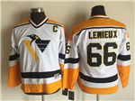 Pittsburgh Penguins #66 Mario Lemieux Youth Vintage CCM White Jersey