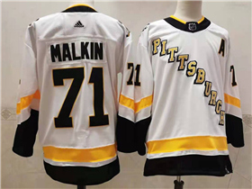 Pittsburgh Penguins #71 Evgeni Malkin White 2020/21 Reverse Retro Jersey