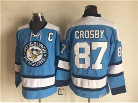 Pittsburgh Penguins #87 Sidney Crosby 1969 Vintage CCM Blue Jersey