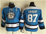 Pittsburgh Penguins #87 Sidney Crosby Youth Vintage CCM Light Blue Jersey