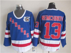 New York Rangers #13 Sergei Nemchinov CCM 75th Blue Jersey