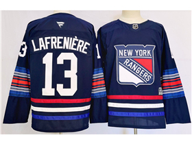 New York Rangers #13 Alexis Lafrenière 2024 Navy Alternate Jersey