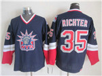 New York Rangers #35 Mike Richter 1998 CCM Liberty Logo Navy Blue Jersey