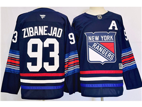 New York Rangers #93 Mika Zibanejad 2024 Navy Alternate Jersey