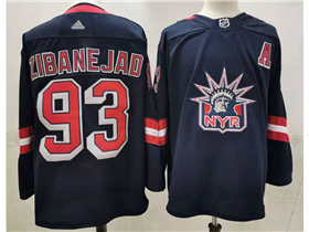 New York Rangers #93 Mika Zibanejad Navy 2020/21 Reverse Retro Jersey