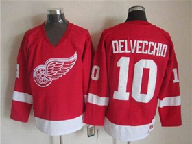 Detroit Red Wings #10 Alex Delvecchio CCM Vintage Red Jersey