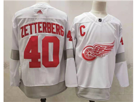 Detroit Red Wings #40 Henrik Zetterberg White 2020/21 Reverse Retro Jersey