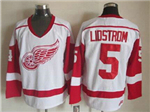 Detroit Red Wings #5 Nicklas Lidstrom CCM Vintage White Jersey