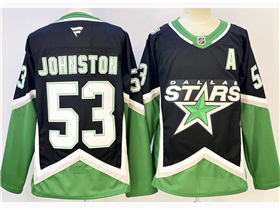 Dallas Stars #53 Wyatt Johnston Altenate Black Jersey