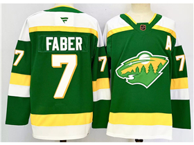 Minnesota Wild #7 Brock Faber Green Reverse Retro 2.0 Jersey