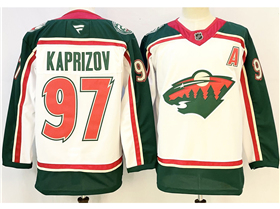 Minnesota Wild #97 Kirill Kaprizov 2025-26 Throwback White Jersey