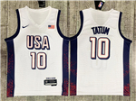 2024 Olympic Team USA #10 Jayson Tatum White Basketball Jersey