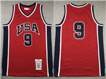 1984 Olympic Team USA #9 Michael Jordan Red Basketball Jersey