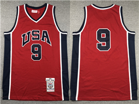 1984 Olympic Team USA #9 Michael Jordan Red Basketball Jersey