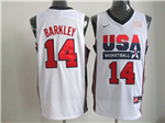 1992 Olympic Team USA #14 Charles Barkley White Jersey