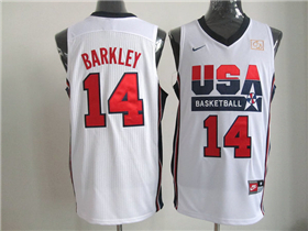 1992 Olympic Team USA #14 Charles Barkley White Jersey