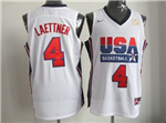 1992 Olympic Team USA #4 Christian Laettner White Jersey