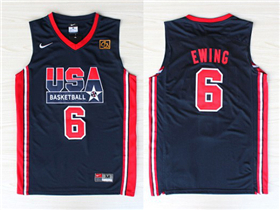 1992 Olympic Team USA #6 Patrick Ewing Navy Jersey