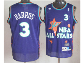 1995 NBA All-Star Game Eastern Conference #3 Dana Barros Purple Hardwood Classics Jersey