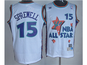 1995 NBA All-Star Game Western Conference #15 Latrell Sprewell White Hardwood Classics Jersey