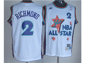 1995 NBA All-Star Game Western Conference #2 Mitch Richmond White Hardwood Classics Jersey