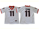 Georgia Bulldogs #11 Jake Fromm White College Football Jersey