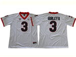 Georgia Bulldogs #3 Todd Gurley White College Football Jersey