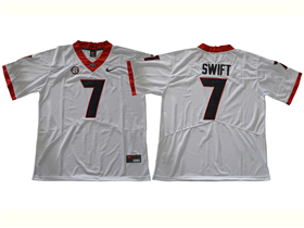 Georgia Bulldogs #7 D'Andre Swift White College Football Jersey