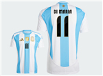 Argentina 2024 Home Blue/White Soccer Jersey with #11 di María Printing