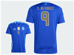 Argentina 2024 Away Blue Soccer Jersey with #9 J.Álvarez printing