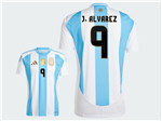 Argentina 2024 Home Blue/White Soccer Jersey with #9 J.Álvarez printing