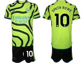 Arsenal F.C. 2023/24 Away Green Soccer Jersey with #10 Smith Rowe Printing