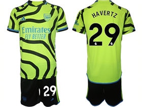 Arsenal F.C. 2023/24 Away Green Soccer Jersey with #29 Havertz Printing