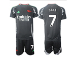 Arsenal F.C. 2024/25 Away Black Soccer Jersey with #7 Saka Printing