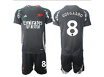 Arsenal F.C. 2024/25 Away Black Soccer Jersey with #8 Ødegaard Printing