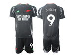 Arsenal F.C. 2024/25 Away Black Soccer Jersey with #9 G.JESUS Printing