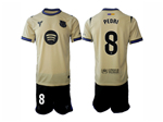 FC Barcelona 2025/26 Away Gold Soccer Jersey with #8 Pedri Printing