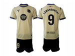 FC Barcelona 2025/26 Away Gold Soccer Jersey with #9 Lewandowski Printing