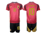 Belgium 2024 Home Red Soccer with #10 Lukaku Printing