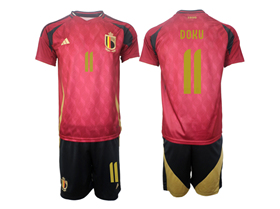 Belgium 2024 Home Red Soccer with #11 Carrasco Printing